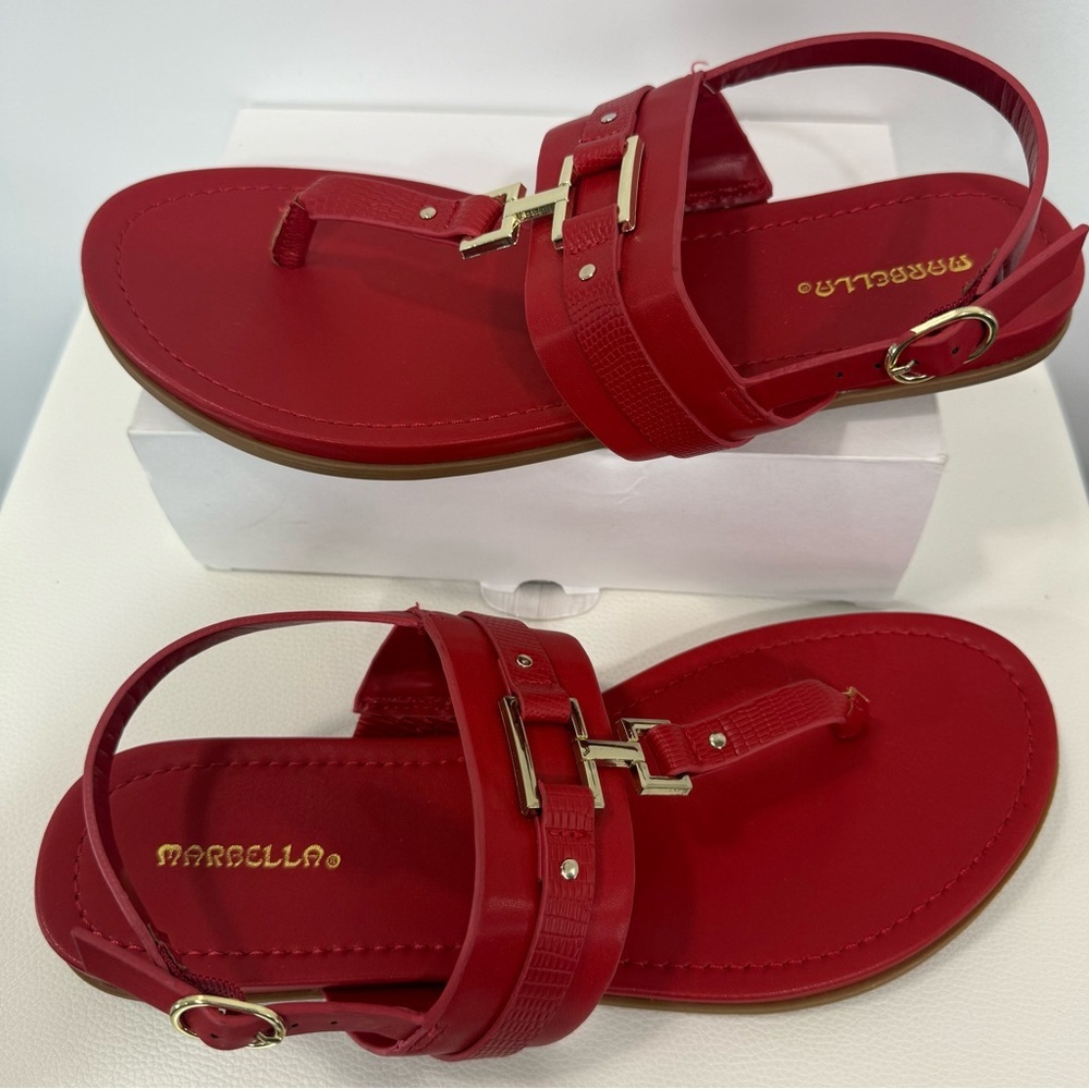 MARELLA Vibrant Red Sandals - Picture 9 of 9
